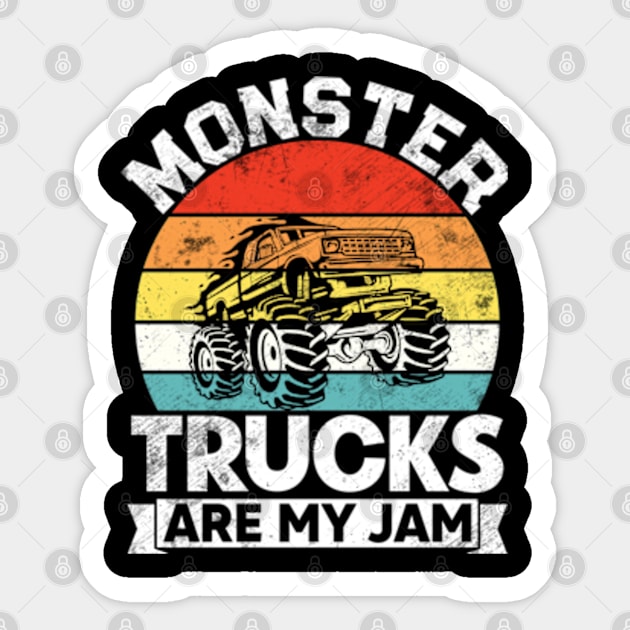 Monster Truck Are My Jam Vintage Truck Car Sticker by RiseInspired